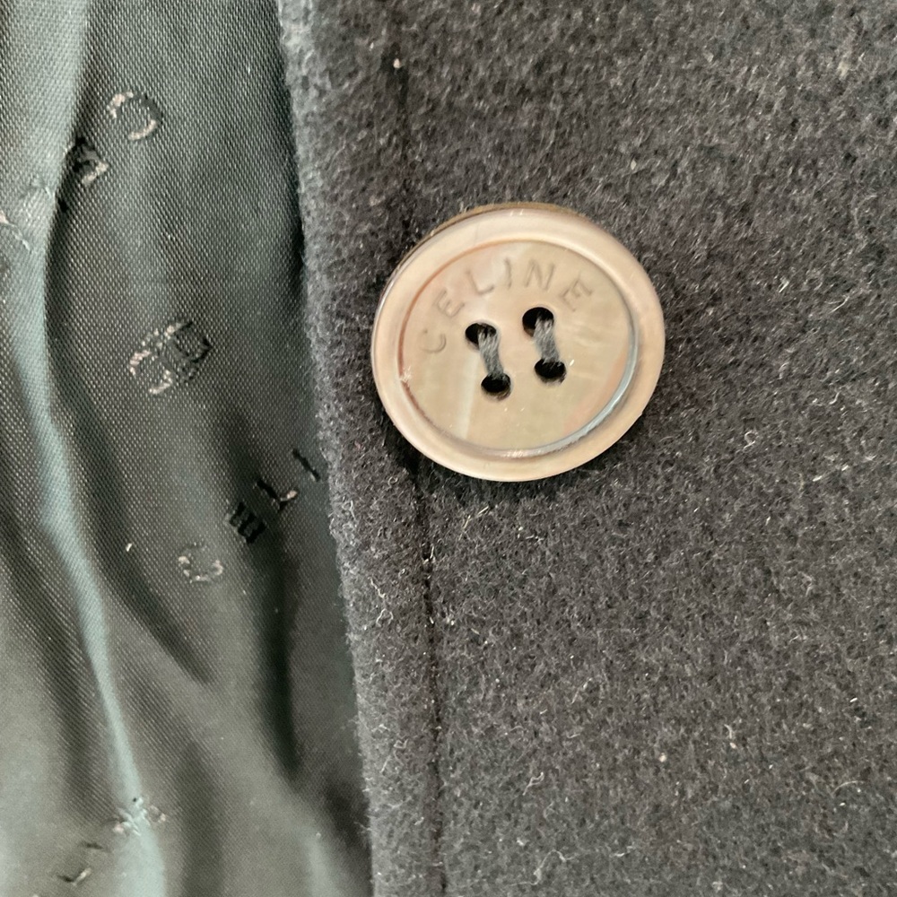 Celine Black Wool Cashmere Blend Blazer Minimalist Tailored Jacket S - Picture 4 of 8